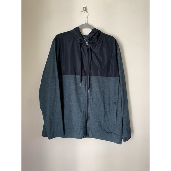 NWT All In Motion Men’s Soft Stretch Hooded Zip Up Jacket Navy Blue- Size XL - Picture 4 of 11